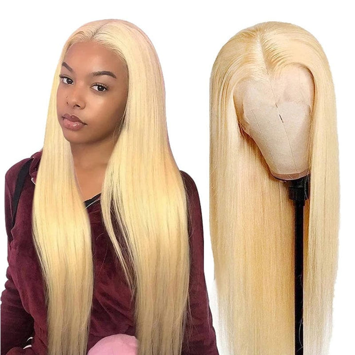 Sunber Hair 613 Blonde Color Lace Frontal Wigs Pre Plucked Straight Human Hair Wigs Virgin Human Hair Wig 150% Density