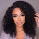 Flash Sale $100 Off Sunber Afro Kinky Curly V Part Wig Real Human Hair No Leave Out No Glue Wig