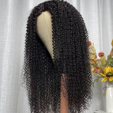 Flash Sale Sunber Afro Kinky Curly V Part Wig Real Human Hair No Leave Out No Glue Wig