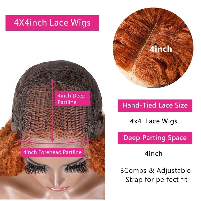Flash Sale Sunber Orange Color Lace Part Wig For Black Women 150% Density