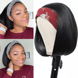 Sunber Short Straight Headband Bob Wigs Easy Wear & Go Glueless Virgin Human Hair Wigs