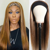 Flash Sale Highlight Blonde Piano Color Straight Headband Wigs 150% Density Glueless 100% Human Hair Wigs