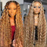 Flash Sale Sunber Loose Wave Chunky Blonde Highlights 13*4 Lace Front Wig Luxury Density
