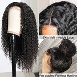 Sunber Bouncy Jerry Curly Hand Tied Lace Part Wigs 150% Density