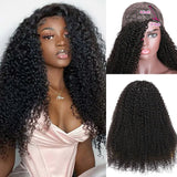 BOGO Sunber Kinky Curly Human Hair Wigs Right Side U Part Wigs 180% Density