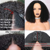 [180% Density] Kinky Curly V Part Wig No Glue No Leave Out U PART Clearance Sale Human Hair Wigs Flash Sale