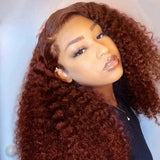 Flash Sale Sunber Reddish Brown Kinky Curly Short Bob Wigs Glueless Human Hair Wigs