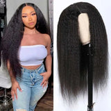 Flash Sale $100 Off Sunber Kinky Straight V Part Wigs No Leave Out Yaki Straight Human Hair Wig