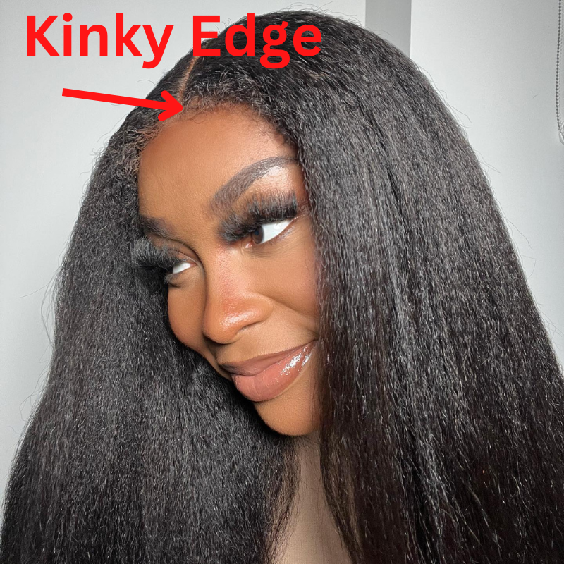 Sunber 4C Hairline Kinky Straight Lace Wig 13X4 Lace Front Human Hair Wigs Yaki Straight Wigs With Baby Hair Huge Sale