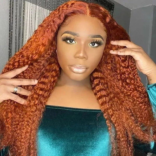 $100 OFF Sunber Orange Color Lace Part Wig For Black Women 150% Density