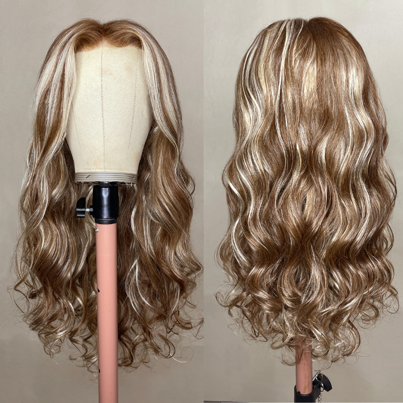 Sunber Mix Highlight Brown Loose Wave 13 By 4 Lace Frontal Human Hair Wigs