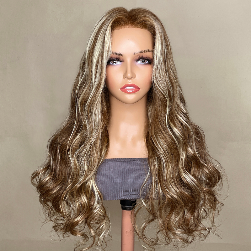 Sunber Mix Highlight Brown Loose Wave 13 By 4 Lace Frontal Human Hair Wigs