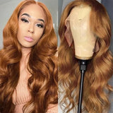 Sunber Fabulous Ginger Brown Color Body Wave Lace Front Wigs 100% Human Hair