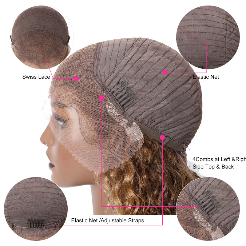 BOGO Sunber Brown Highlight Big Curly 13x4 Lace Frontal Wigs