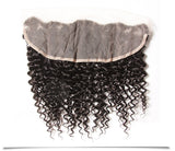 Brazilian Virgin Curly Hair Lace Frontal with 4 Bundles, 100% Human Hair Extensions Wefts - Sunberhair