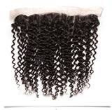Brazilian Virgin Curly Hair Lace Frontal with 4 Bundles, 100% Human Hair Extensions Wefts - Sunberhair