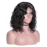 Sunber Short Bob Water Wave Human Hair Wig Lace Front Wigs 150% Density Lace Front Human Full and Thick For Black Women