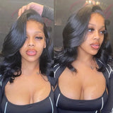 Sunber Feather Bangs New Wave Short Bob Lace Frontal Wig Curtain Bangs Human Hair Wig Flash Sale