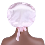 1100 Points Redeem Sunber Silk Sleep Caps For Women Adjustable Natural Night Cap For Hair Pink Color