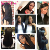 Peruvian Straight Hair 3 Bundles with 13*4 Frontal Closure, Virgin Human Hair - Sunberhair