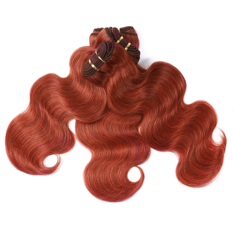 Flash Sale Sunber #33 Auburn Brown Body Wave Hair Bundles 3 Pcs Human Hair Weave image For Clearance Sale