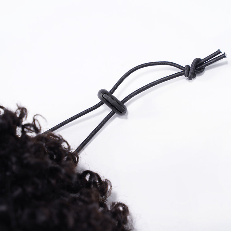 Sunber Afro Kinky Curly Puff For Woman Human Hair  With Adjustable Band And Clips
