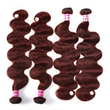 Sunber Hair Reddish Brown Body Wave 4 Bundles 100% Human Hair Bundle Deals