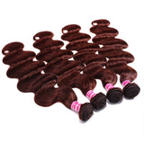 Sunber Hair Reddish Brown Body Wave 4 Bundles 100% Human Hair Bundle Deals