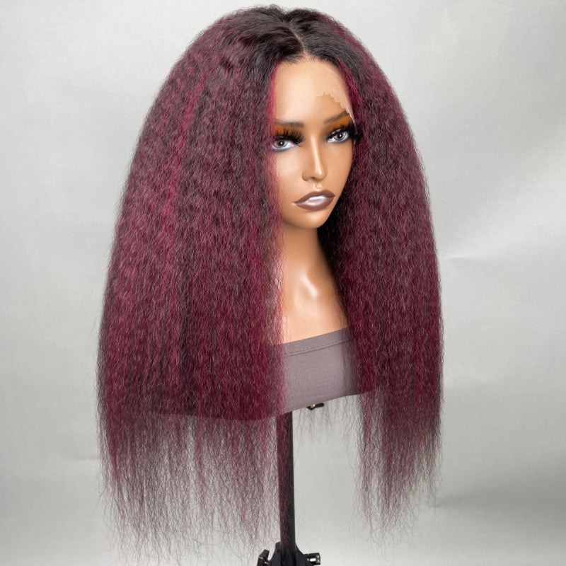 Sunber Burgundy Highlight Lace Wigs