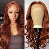 Sunber Copper Brown Body Wave 13x4 Lace Front Wigs  Pre-Plucked With Babyhair