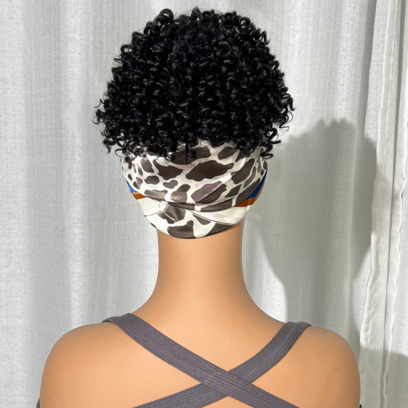Sunber Drawstring Jerry Curly Ponytail With Bangs