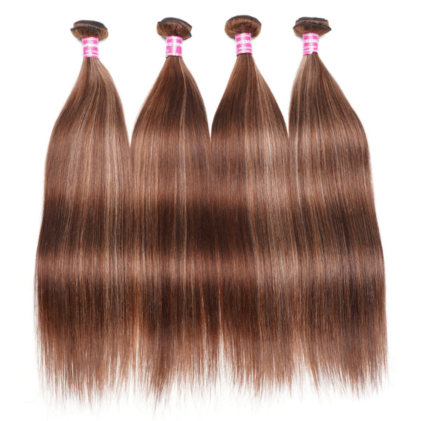 Sunber Hair Blonde Highlight Piano Color Straight 4 Bundles Hair Deals Thick Hair Weaves