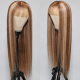 Sunber TL4/12 Honey Blond Highlight Human Hair Wig With Bangs Virgin Human Hair Lace Front Wigs