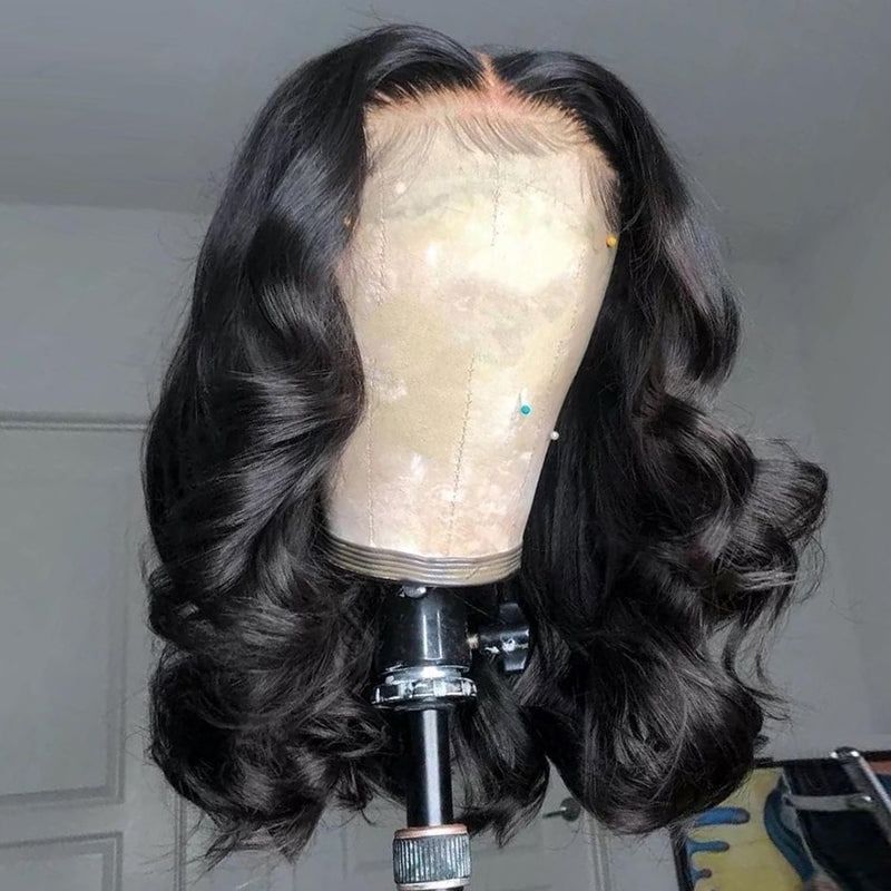 Sunber Short Bob T Middle Part Lace Front Wigs Easy Wear & Go Glueless Virgin Human Hair Wigs