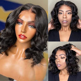 Sunber Short Bob T Middle Part Lace Front Wigs Easy Wear & Go Glueless Virgin Human Hair Wigs