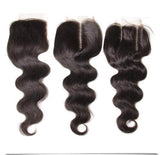 Peruvian Virgin Hair Body Wave 3 Bundles With 4*4 Free/Middle/3 Part Lace Closure - Sunberhair