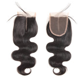 Sunber Hair Brazilian Human Body Wave Hair 5x5 Free Part Lace Closure Pre-Plucked With Baby Hair