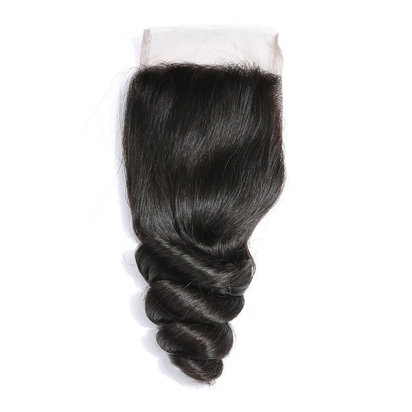 1PCS Virgin Loose Wave Hair 4*4  Lace Closures, 100% Cheap Peruvian/Malaysian/Brazilian Hair - Sunberhair