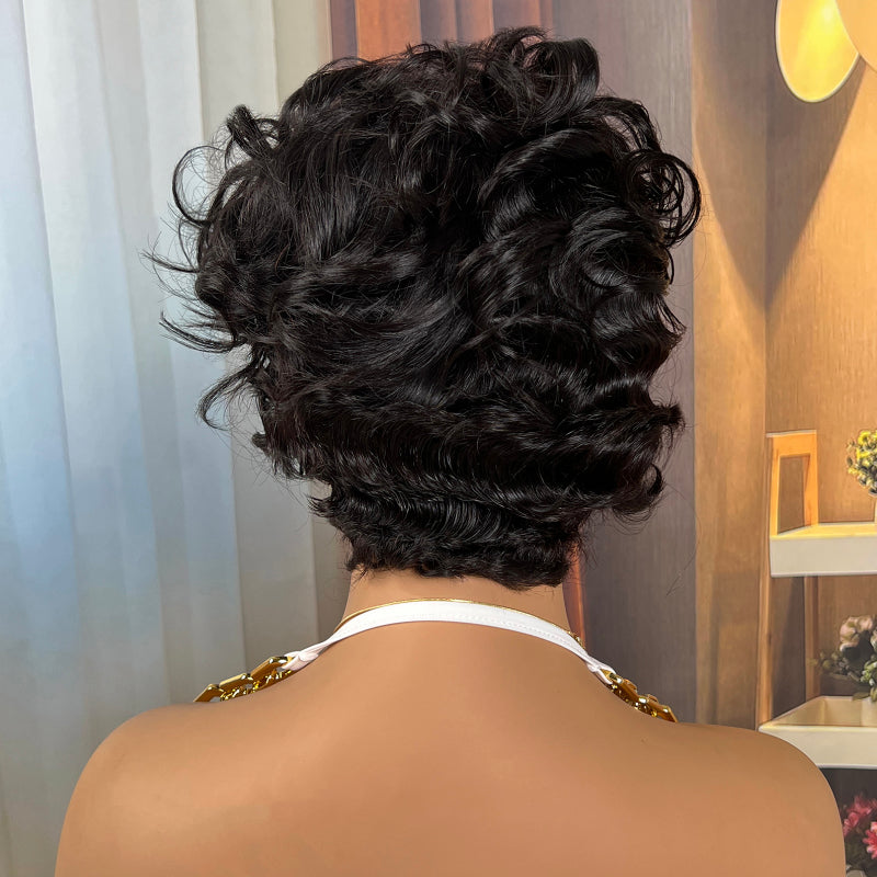 Flash Sale Sunber Affordable Balayage Highlights U Part Water Wave Wig With Cool Short Wig