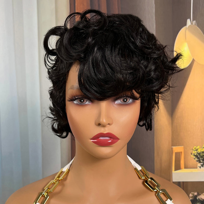 Flash Sale Sunber Affordable Balayage Highlights U Part Water Wave Wig With Cool Short Wig
