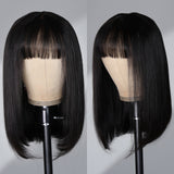 sunber straight human hair lace wig