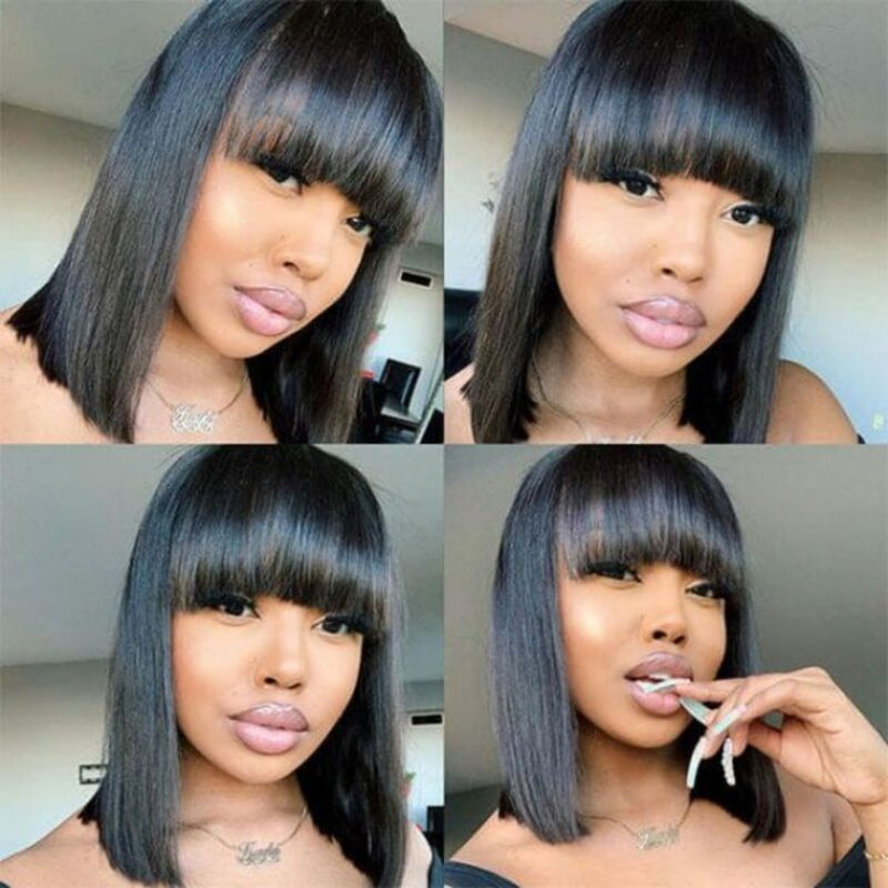 Sunber Short Bob Wig With Bangs