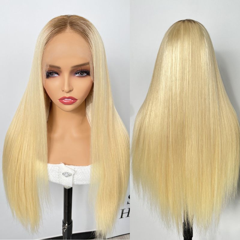 Sunber Blonde With Dark Roots  Butterfly Haircut 13x4 Lace Front Wigs