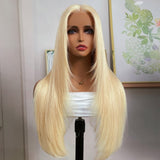 Sunber Layered Haircut 613 Blonde 13x4 Lace Front Wig Silky Straight Human Hair Wig