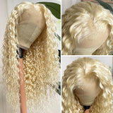 Flash Sale Sunber 613 Blonde Water Wave 13x4 Lace Front Wig With Baby Hair