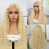 Flash Sale Sunber 613 Blonde Water Wave 13x4 Lace Front Wig With Baby Hair