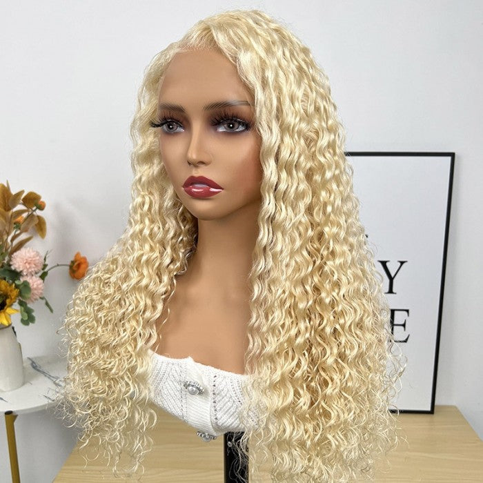 Flash Sale Sunber 613 Blonde Water Wave 13x4 Lace Front Wig With Baby Hair