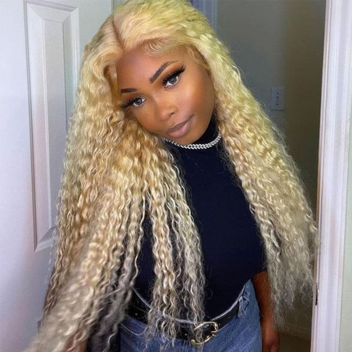 Flash Sale Sunber 613 Blonde Water Wave 13x4 Lace Front Wig With Baby Hair