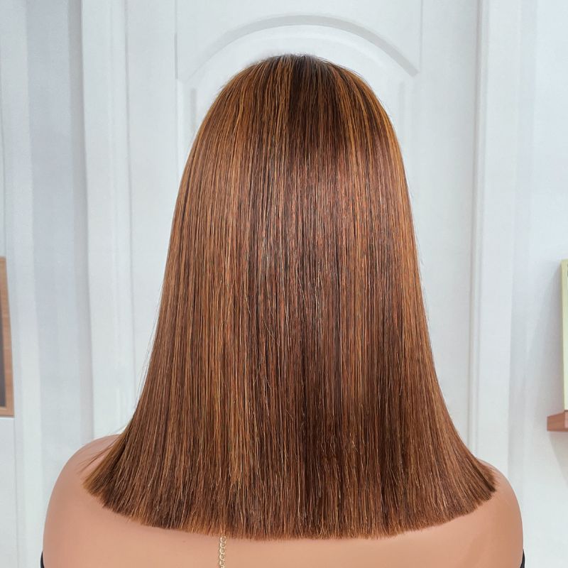 Flash Sale Sunber Piano Highlights Pre-Cut Lace Bob Wigs Human Hair