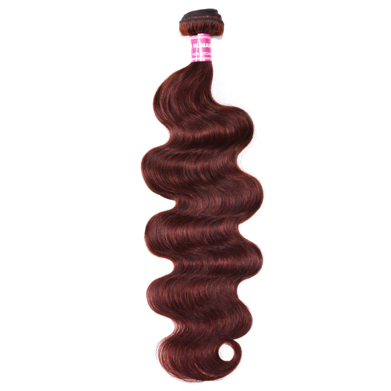 Sunber Reddish Brown Body Wave 1 Bundle 100% Remy Human Hair Bundle